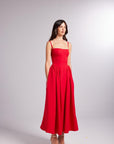 Bridged Red Long Dress | Porterist