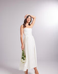 Bridged White Long Dress | Porterist