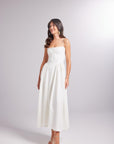 Bridged White Long Dress | Porterist