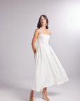 Bridged White Long Dress | Porterist