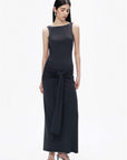 Anthracite Backless Maxi Dress
