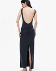 Anthracite Backless Maxi Dress