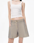 Ecru Printed Detail Crop Top