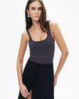 Anthracite Printed Detail Crop Top