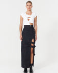 Assymetric Cut Out White T-Shirt