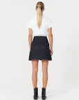 Chaby Blue Button Detail Mini Skirt