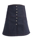 Chaby Blue Button Detail Mini Skirt
