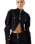 Davidson Cropped Blue Denim Jacket
