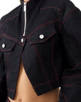 Davidson Cropped Blue Denim Jacket