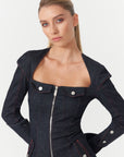 Harvey Denim Long Sleeve Jumpsuit
