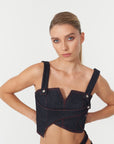 Harvey Sleeveless Denim Crop Top