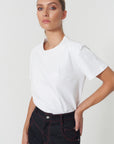 J Logo Oversize Basic White T-Shirt