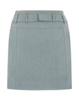 Monte J Logo Belted Blue Mini Skirt