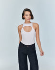 Pera Ivory Sleeveless Body Suit