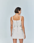 Ron Zippered Mini White Skirt