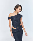 Vonk Assymetric Blue Long Skirt