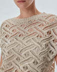 Bead Embroidered Openwork Beige Blouse Porterist - 4