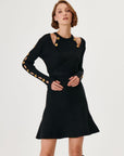 Black Double - breasted Knitwear Cardigan With Button