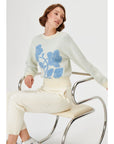 Blue Knitwear Sweater With Flower Details | Porterist