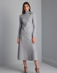 Flared Midi Knitwear Gray Skirt
