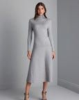 Flared Midi Knitwear Gray Skirt