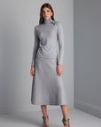 Flared Midi Knitwear Gray Skirt