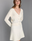 Flared Mini Knitwear Ivory Skirt