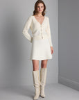 Flared Mini Knitwear Ivory Skirt