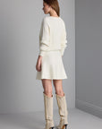 Flared Mini Knitwear Ivory Skirt