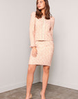 Glitter Detail Zipper Tweed Skirt | Porterist