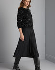 Handcrafted Sequined Black Knit Sweater