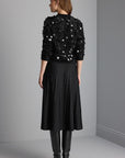 Handcrafted Sequined Black Knit Sweater