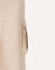 Pocket Detail Beige Knit Cargo Pants | Porterist