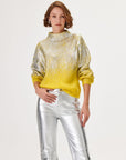 Shiny Print Crosshatch Knitted Sweater | Porterist
