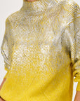 Shiny Print Crosshatch Knitted Sweater | Porterist