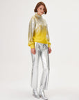 Shiny Print Crosshatch Knitted Sweater | Porterist
