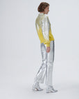 Shiny Print Crosshatch Knitted Sweater | Porterist