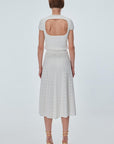 Stone Printed Pleated Ecru Midi Skirt Porterist - 5