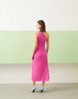 Fuchsia One Shoulder Pleated Midi Dress Fınal Item - Porterist 2