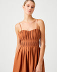 Heart Neck Midi Length Dress With Tile Draped | Porterist