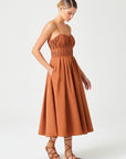 Heart Neck Midi Length Dress With Tile Draped | Porterist