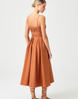 Heart Neck Midi Length Dress With Tile Draped | Porterist