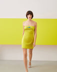 Mustard Strapless Stone Embroidered Mini Dress Fınal Item - Porterist 2