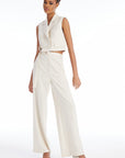 High Waisted Ecru Trousers With Belt Fınal Item - Porterist 2