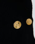 Black Swallow Neck Double Breasted Knit Blazer Jacket Fınal Item - Porterist 3
