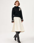 Contrast Floral Embroidered Woolen Black Knitted Sweater Fınal Item - Porterist 4