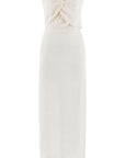Alaia White Linen Twist Maxi Dress