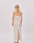 Alaia White Linen Twist Maxi Dress
