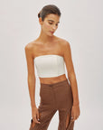 Asher Cappuccino Linen Cut Out Contrast Stitch Pants