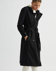 Black Wool Trench Coat